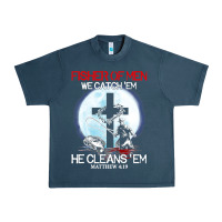 Midnight Navy fisher of men we catch  em he cleans  em matthew 4 19 Urban Heavy Tee - Craftify