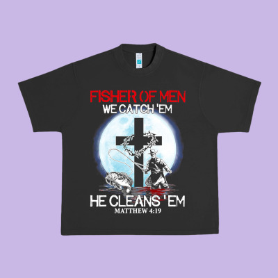 Fisher Of Men We Catch  Em He Cleans  Em Matthew 4 19 Urban Heavy Tee Designed By Craftify