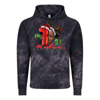 Cloud Black my first christmas african girl Vintage Hoodie - BarkalooDesign