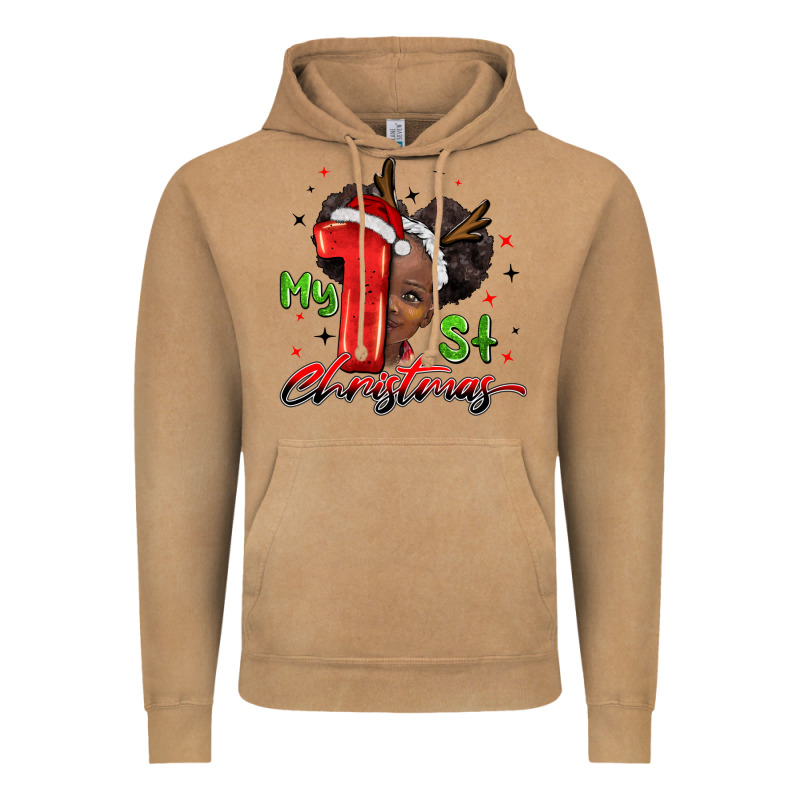 My First Christmas African Girl Vintage Hoodie by BarkalooDesign | Teevron