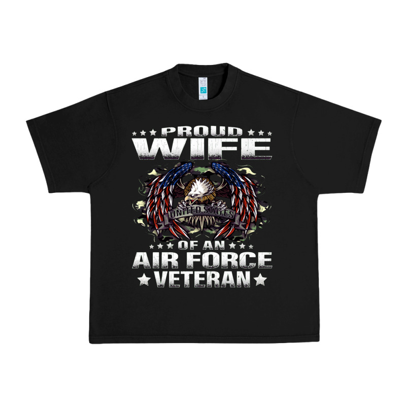 Proud Wife Of An Air Force Veteran Military Vet Spouse Gifts Premium M Urban Heavy Tee by Craftify | Teevron