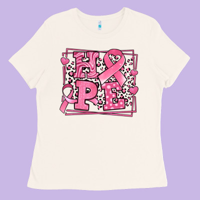 Hope Breast Cancer Awareness Ribbon Ladies Tee Designed By Lillyallendesigns