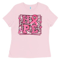 Bubblegum Pink hope breast cancer awareness ribbon Ladies Tee - LillyAllenDesigns