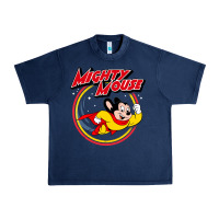 Navy the mighty mouse Urban Heavy Tee - InspiraDesign
