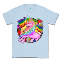 Dusty Blue Pride unicorn Classic Tee - FaDigitalArtStudio