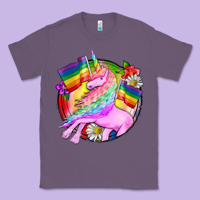 Pride Unicorn Classic Tee Designed By Fadigitalartstudio