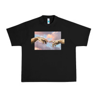 Black creation of adam hands aesthetic t shirt Urban Heavy Tee - InspiraDesign