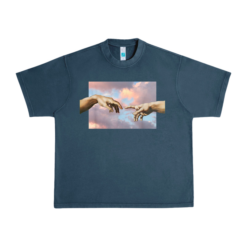 Creation Of Adam Hands Aesthetic T Shirt Urban Heavy Tee by InspiraDesign | Teevron