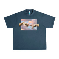Midnight Navy creation of adam hands aesthetic t shirt Urban Heavy Tee - InspiraDesign