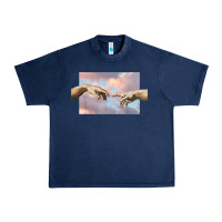 Navy creation of adam hands aesthetic t shirt Urban Heavy Tee - InspiraDesign