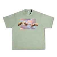 Oil Green creation of adam hands aesthetic t shirt Urban Heavy Tee - InspiraDesign