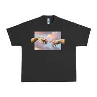 Pigment Black creation of adam hands aesthetic t shirt Urban Heavy Tee - InspiraDesign