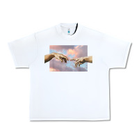 White creation of adam hands aesthetic t shirt Urban Heavy Tee - InspiraDesign