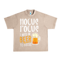 French Oak Hocus Pocus I Need Beer To Focus Funny Halloween Witch 1 Urban Heavy Tee - InspiraDesign