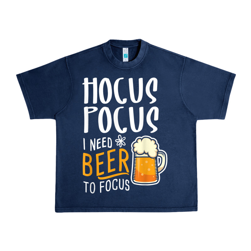 Hocus Pocus I Need Beer To Focus Funny Halloween Witch 1 Urban Heavy Tee by InspiraDesign | Teevron