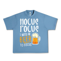 Pebble Blue Hocus Pocus I Need Beer To Focus Funny Halloween Witch 1 Urban Heavy Tee - InspiraDesign