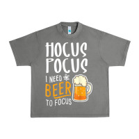 Tornado Hocus Pocus I Need Beer To Focus Funny Halloween Witch 1 Urban Heavy Tee - InspiraDesign