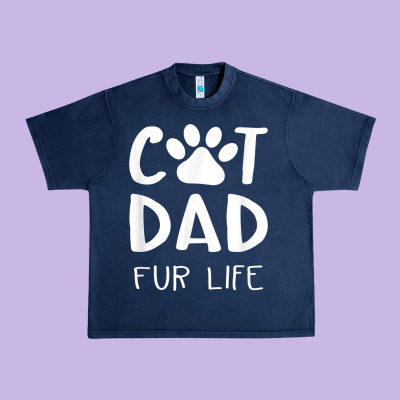 Funny Cat Dad Fathers Day Gift Shirt Fur Life Cat Tee Urban Heavy Tee Designed By Inspiradesign