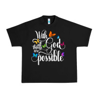 Black With God All Things Are Possible  Religious Butterfly Art Urban Heavy Tee - InspiraDesign