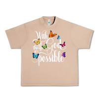 Burro With God All Things Are Possible  Religious Butterfly Art Urban Heavy Tee - InspiraDesign