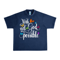 Navy With God All Things Are Possible  Religious Butterfly Art Urban Heavy Tee - InspiraDesign