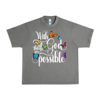 Tornado With God All Things Are Possible  Religious Butterfly Art Urban Heavy Tee - InspiraDesign