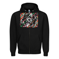 Black cowhide and serape background Zipper Hoodie - RanaPortraitStore