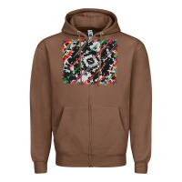 Chestnut cowhide and serape background Zipper Hoodie - RanaPortraitStore