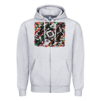 Heather Grey cowhide and serape background Zipper Hoodie - RanaPortraitStore