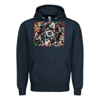 Navy cowhide and serape background Zipper Hoodie - RanaPortraitStore
