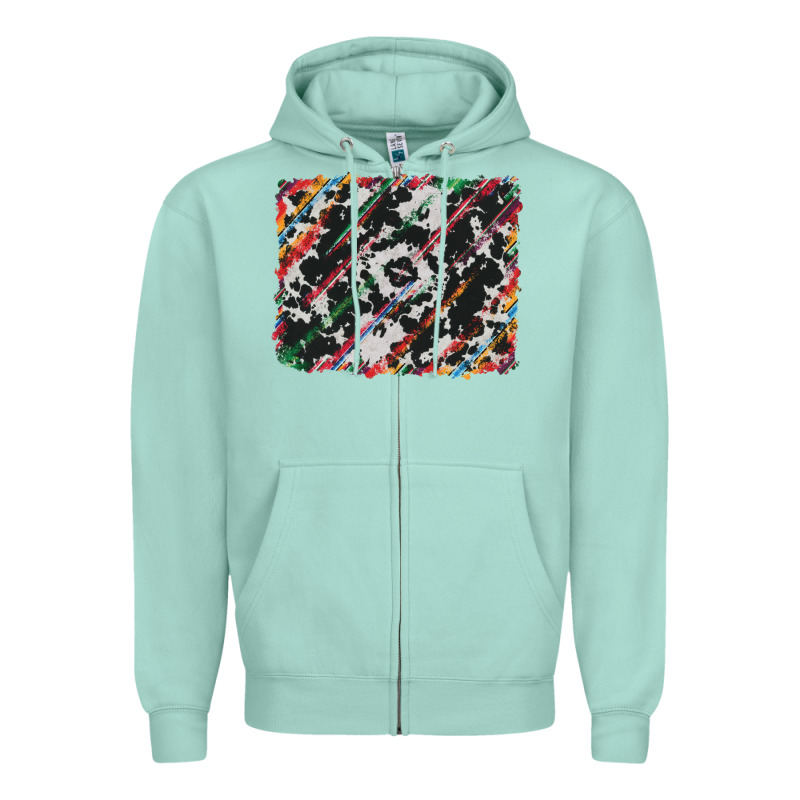 Cowhide And Serape Background Zipper Hoodie by RanaPortraitStore | Teevron