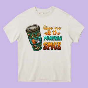 Watercolor Give Me All The Pumpkin Spice Heavy Core Tee Designed By Ranaportraitstore