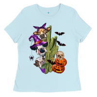 Baby Blue halloween cows Ladies Tee - LillyAllenDesigns