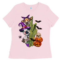 Bubblegum Pink halloween cows Ladies Tee - LillyAllenDesigns