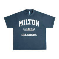 Midnight Navy milton delaware de vintage state athletic style t shirt Urban Heavy Tee - InspiraDesign