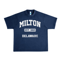 Navy milton delaware de vintage state athletic style t shirt Urban Heavy Tee - InspiraDesign