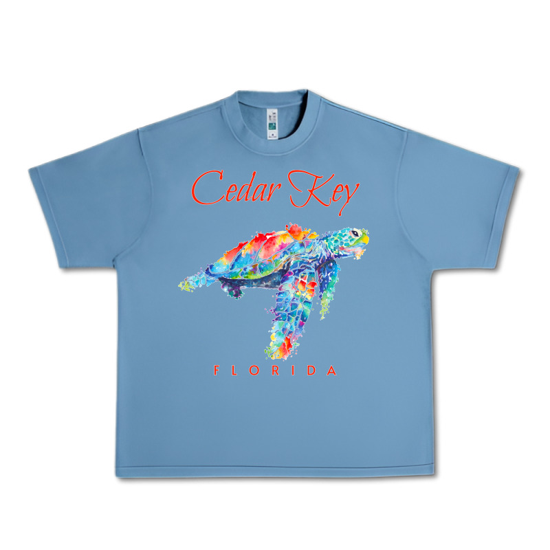 Cedar Key Florida Watercolor Sea Turtle Sweatshirt Urban Heavy Tee by InspiraDesign | Teevron