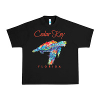 Black Cedar Key Florida Watercolor Sea Turtle Sweatshirt Urban Heavy Tee - InspiraDesign