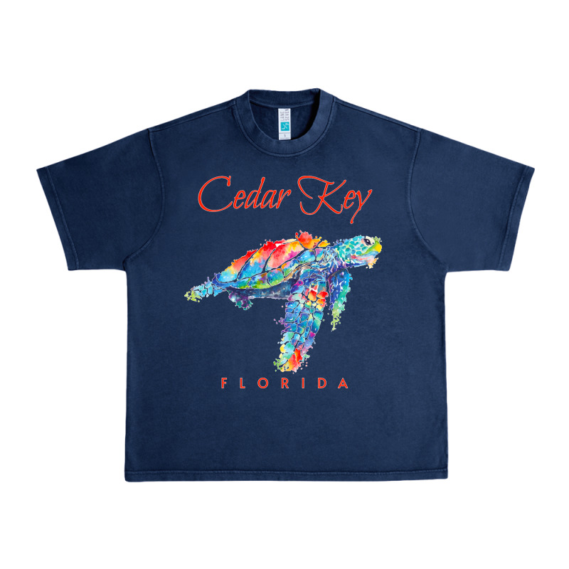 Cedar Key Florida Watercolor Sea Turtle Sweatshirt Urban Heavy Tee by InspiraDesign | Teevron