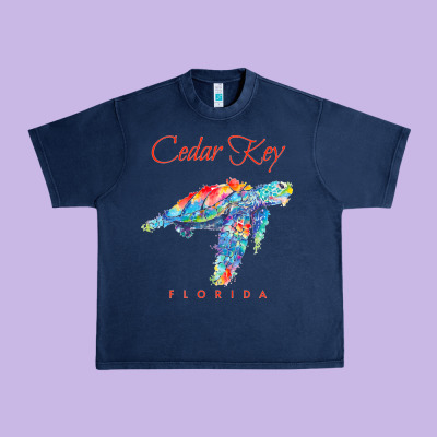 Cedar Key Florida Watercolor Sea Turtle Sweatshirt Urban Heavy Tee Designed By Inspiradesign