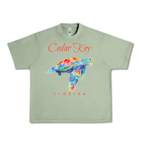 Oil Green Cedar Key Florida Watercolor Sea Turtle Sweatshirt Urban Heavy Tee - InspiraDesign