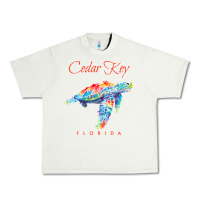 Pistachio Cedar Key Florida Watercolor Sea Turtle Sweatshirt Urban Heavy Tee - InspiraDesign