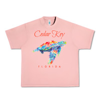 Salmon Cedar Key Florida Watercolor Sea Turtle Sweatshirt Urban Heavy Tee - InspiraDesign