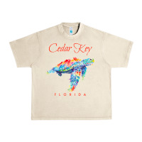 Sandshell Cedar Key Florida Watercolor Sea Turtle Sweatshirt Urban Heavy Tee - InspiraDesign