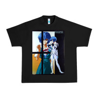 Black Neon Genesis Evangelion Rei Ayanami Urban Heavy Tee - InspiraDesign