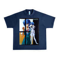 Navy Neon Genesis Evangelion Rei Ayanami Urban Heavy Tee - InspiraDesign