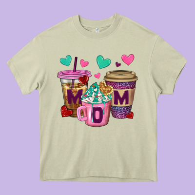 Western Mom Coffee Cups Heavy Core Tee Designed By Bundleandbundleshop