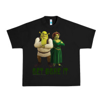 Black Shrek Fiona & Shrek Get Ogre It Text Poster Urban Heavy Tee - InspiraDesign