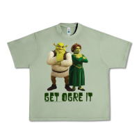 Oil Green Shrek Fiona & Shrek Get Ogre It Text Poster Urban Heavy Tee - InspiraDesign