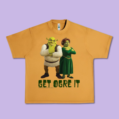 Shrek Fiona & Shrek Get Ogre It Text Poster Urban Heavy Tee Designed By Inspiradesign